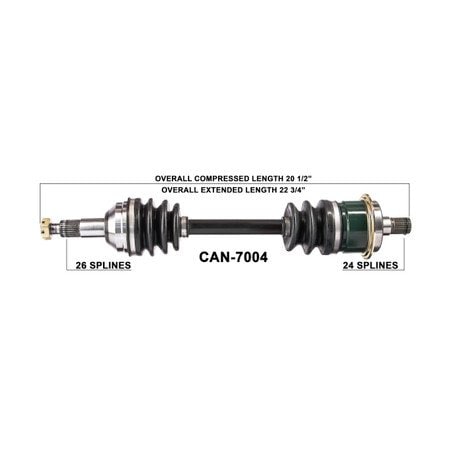 Wide Open OE Replacement CV Axle for CAN AM REAR OUTLANDER/RENEGADE CAN-7004